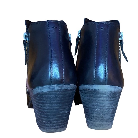 FRYE Black Ankle Booties Judith Double Zip Leather Chunky Heel 7.5 - Picture 7 of 9